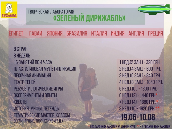 Летняя творческая лаборатория "Зеленый дирижабль" в "Мишуткиных КЛАССИКАХ" Летняя творческая лаборатория "Зеленый дирижабль" в "Мишуткиных КЛАССИКАХ"
